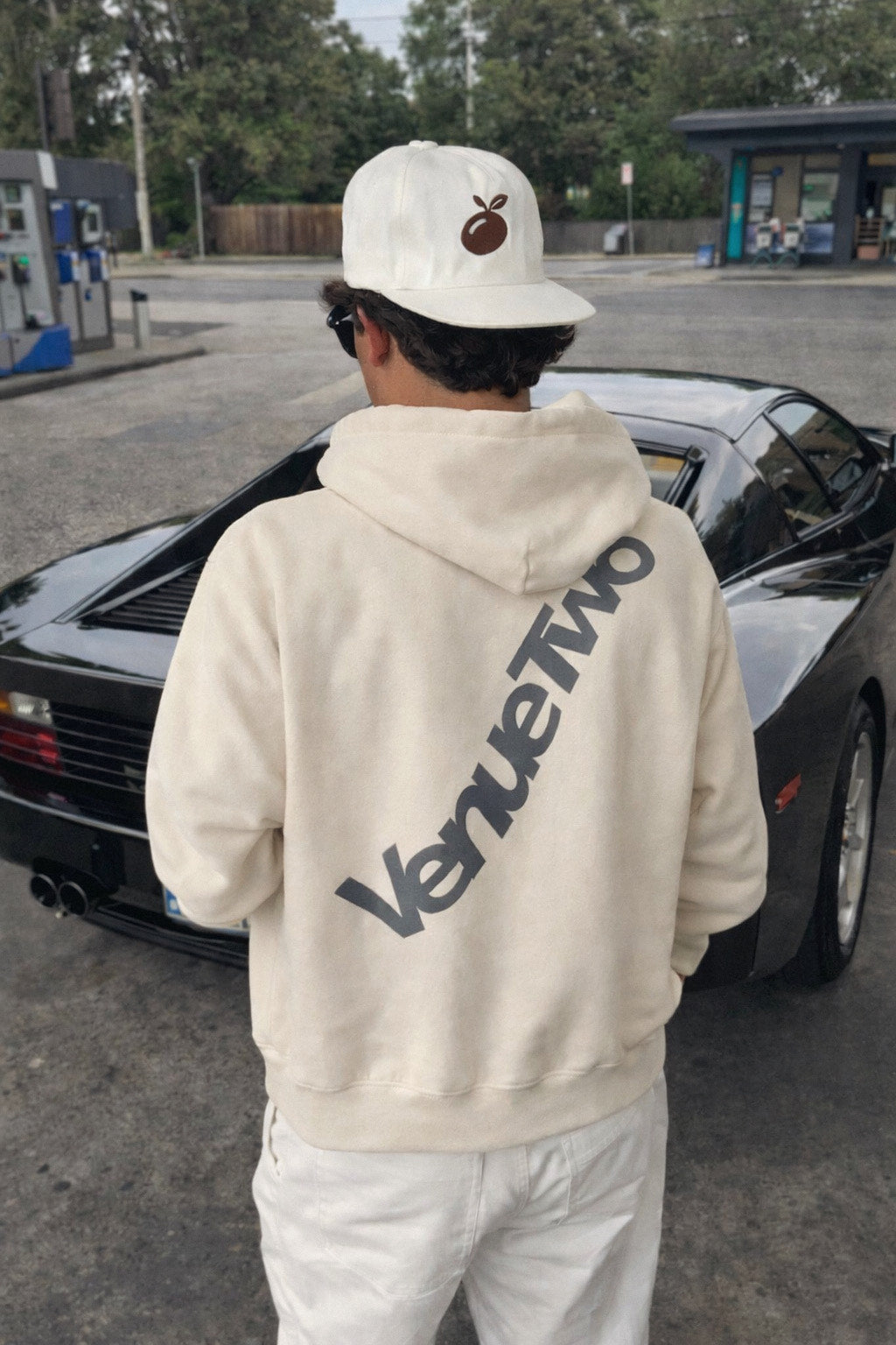 Oversized heavyweight hoodie with branding
